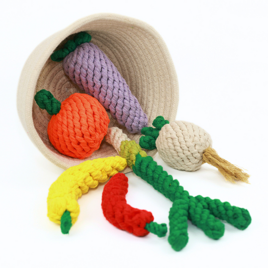 Hand-woven pet toy from our vegetable fiber series, designed for eco-conscious owners seeking durable, sustainable products that promote natural play and wellness for their pets.
