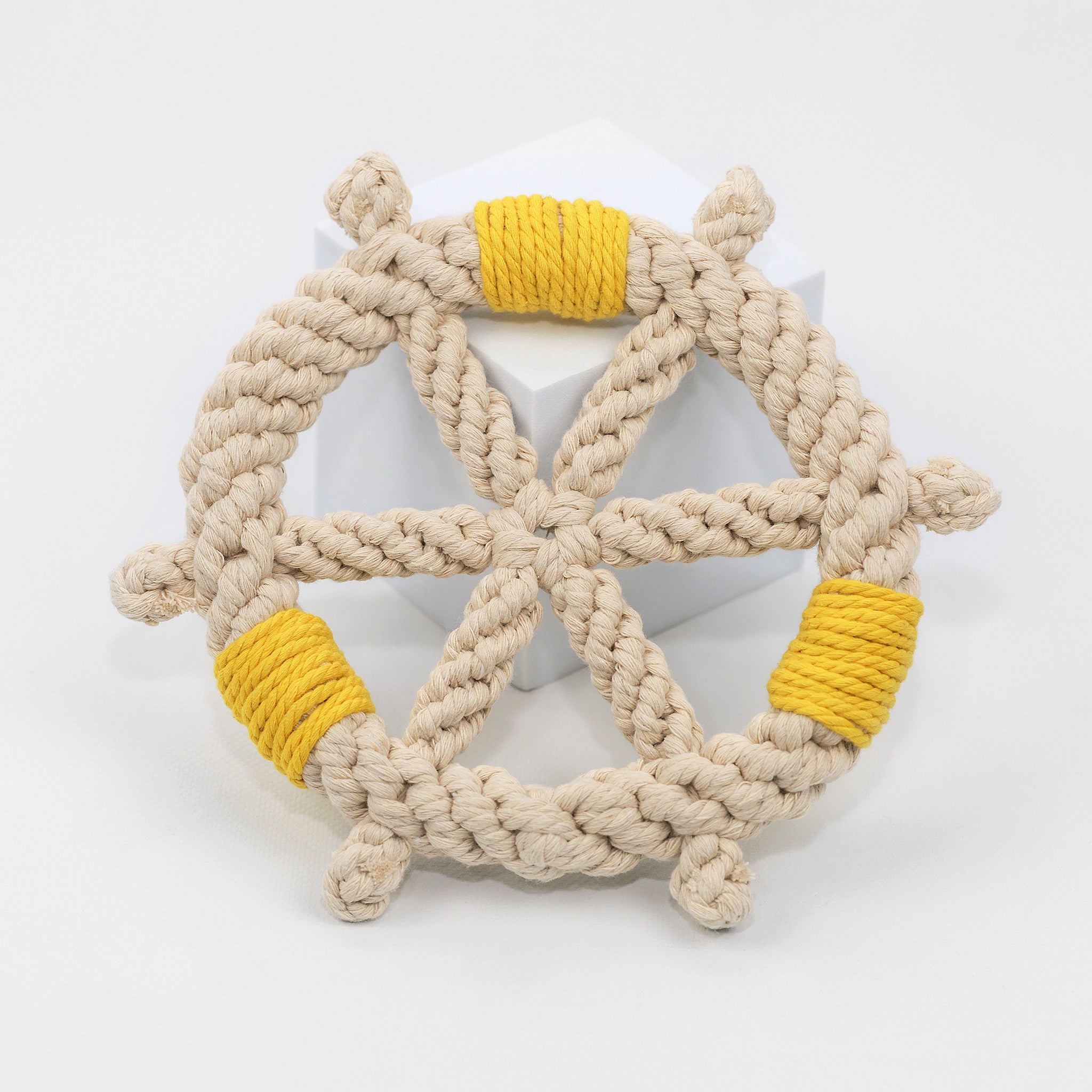 Color wheel Macrame Rope Pet Toy｜Handmade Dog Rope Toy