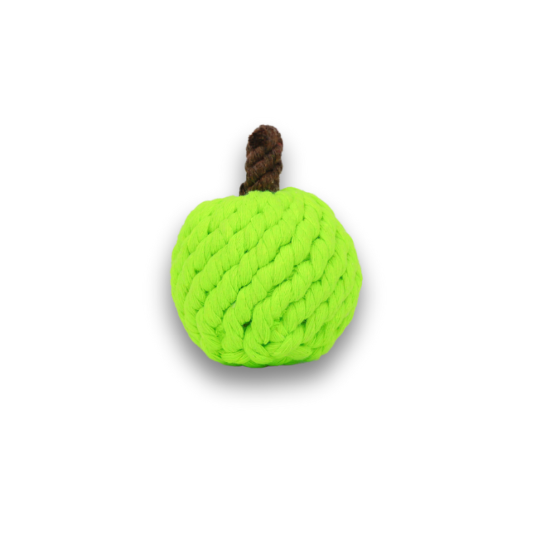 Handmade Green Apple Rope Toy|Handmade Dog Rope Toy
