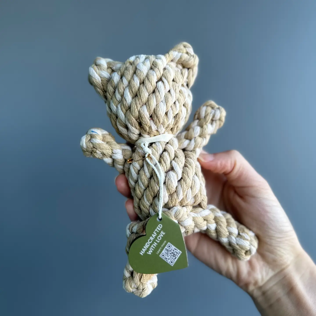 Brown Ropes Toy Coffee Bear Rope Toy